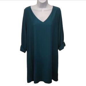 Brigitte Bailey Green Vneck Shirt Dress